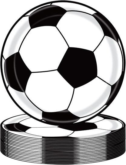 50PCS Soccer Party Paper Plates 7 Inch, Disposable Soccer Birthday Party Supplies Cake Dessert Plates for Birthday Baby Shower Sports Theme Decorations (Soccer)