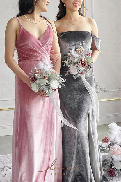 Ling's moment Artificial Flowers 25Pcs Shimmer Grey Roses Decor w/Stems,3" Real Touch DIY Foam Floral for Wedding Bouquet/Centerpieces, Outdoors Party Backdrop, Room/Table, and Garden/Pot Decorations