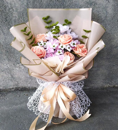 WRAPAHOLIC 20 Sheets Flower Wrapping Paper - 22.4 x 22.4 inch Gold Trim Rose Pink Water-Resistant Floral Bouquet Wrapping Paper, Florist Supplies Packaging Paper for Wedding Birthday Gift DIY