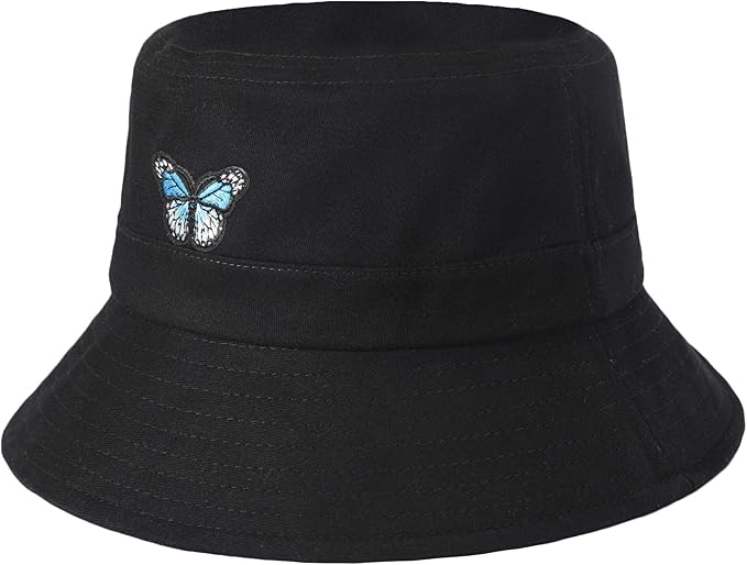 ZLYC Unisex Fashion Embroidered Bucket Hat Summer Fisherman Cap for Men Women