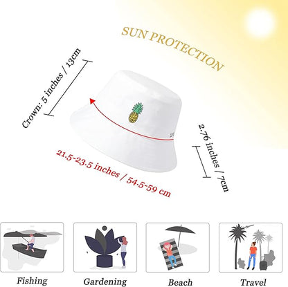 ZLYC Unisex Fashion Embroidered Bucket Hat Summer Fisherman Cap for Men Women