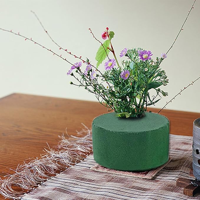 Gree Floral Foam Blocks - Round Green Foam Blocks for Artificials | Versatile Flowers Block for Fresh & Artificial Flower