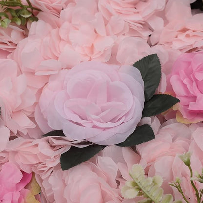 Gdrasuya10 12pcs Realistic Flower Wall Background Artificial Flowers Wall Backdrop Panel 3D Silk Rose Fake Flower Wall Panel Banquet Wedding Party Decor, Photography Background 60 x 40 cm