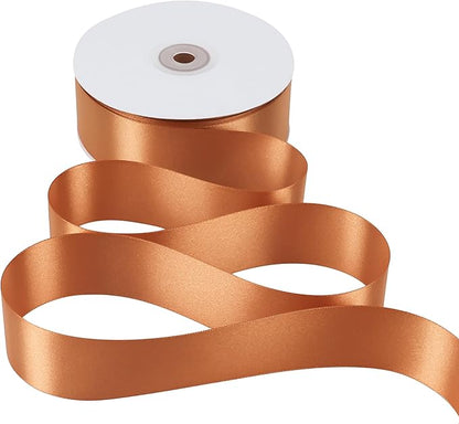 MEEDEE Terracotta Satin Ribbon - 1-1/2 Inch Double Faced Orange Ribbon by 50 Yards for Christmas, Thanksgiving, Fall, Wedding, Flower Bouquet
