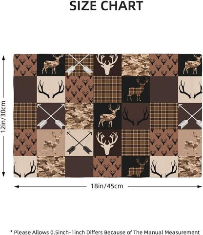 Vintage Camouflage Bear Moose Place Mats Set of 4 Pine Tree Wild Animal Kitchen Dining Table Mat for Indoor Outdoor Decorations 12 X 18 Inch 4 PCS, Style-21