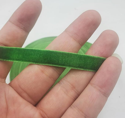 10 Yards Green Velvet Ribbon Spool