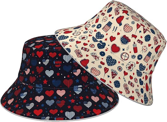 Bucket Hat Double-Side-Wear Reversible Sun Hat Beach Travel Hiking for Women Men