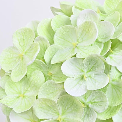 4 Pcs Light Green Hydrangea Artificial Flowers, Latex Real Touch Hydrangea Flowers, 19.6'' Full Faux Hydrangea Flowers Fake Flowers for Home Decor Party Wedding Centerpiece Bouquet Floral Arrangements