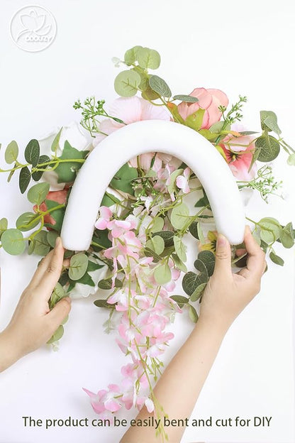 Pack of 2 Wedding Arch Decorations Artificial Hanging Flowers Floral Swag for Wedding Welcome Sign Backdrop Balloon Arch Home Party Bridal Ceremony Reusable(Pink Vine)