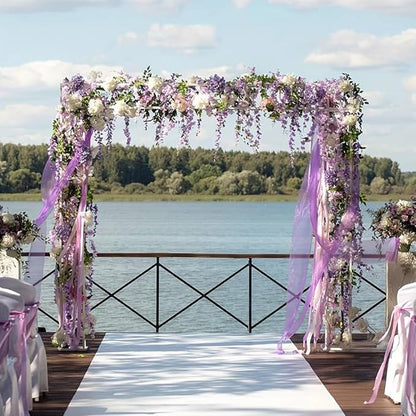 Artificial Flowers Hanging Flowers, Fake Garland Silk Vines Rattan String Decor for Home Wedding Arch Wall Garden Greenery Bedroom Outdoor Office Party Decoration (36, Purple)