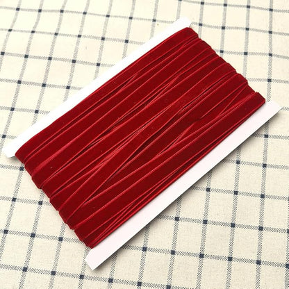 Chenkou Craft 25 Yards 3/8" Christmas Red Velvet Ribbon Total 30 Colors Assorted Lots Bulk (Red, 3/8"(10mm))