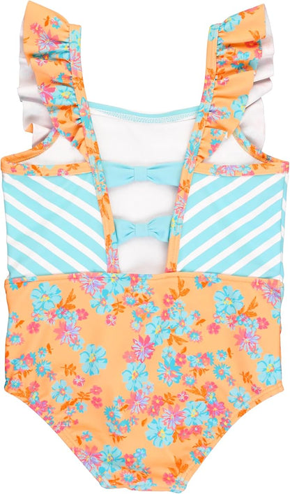 RuffleButts® Baby/Toddler Girls Ruffle Strap One Piece Swimsuit w/UPF 50+ Sun Protection