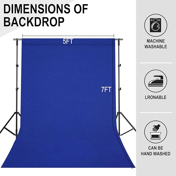 GFCC RoyalBlue Backdrop - 5FTX7FT RoyalBlue Photo Backdrop for Photoshoot Background for Photography Screen Video Recording Picture Background