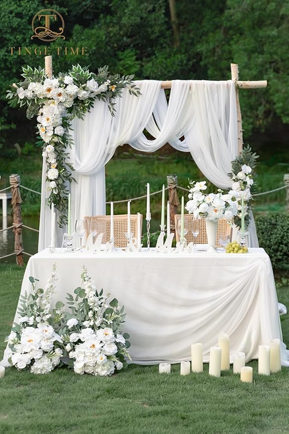 TINGE TIME Artificial Arch Flowers Kit Pack of 5, Wedding Decorations for Reception with Hanging Flowers, Wedding Arch Silk Floral Arrangements Ceremony Backdrop Bridal Shower Outdoor Party Decor