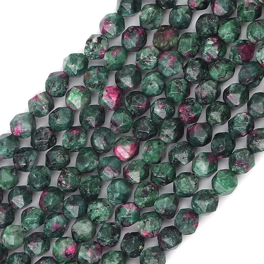 Faceted Natural Zoisite Stone Round Beads 10mm 36cm/Strand for Jewelry Making