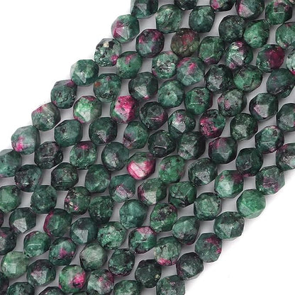 Faceted Natural Zoisite Stone Round Beads 6mm 36cm/Strand for Jewelry Making