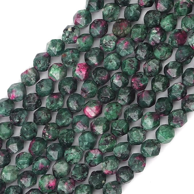Faceted Natural Zoisite Stone Round Beads 8mm 36cm/Strand for Jewelry Making