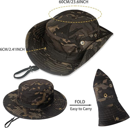 Sun Hats for Men Women Boonie Hat UPF 50+ Bucket Hat Wide Brim UV Protection Fishing Hiking Safari Outdoor Hats