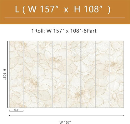 Peony Floral Beige Wallpaper Mural Peel and Stick for Living Room and Bedroom 157"x108"
