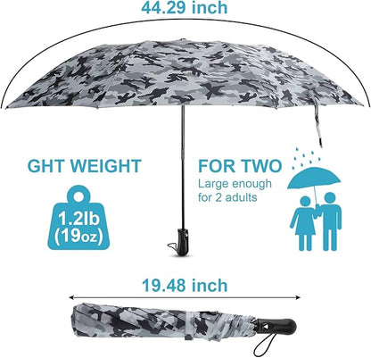 Umbrella Windproof Travel Umbrellas for Rain - Easy Auto Open Close, Durable & Compact Umbrella, Strong Metal Frame, Windproof and Waterproof Umbrella for Travel