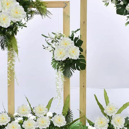 20pcs 5" Artificial Flower Peonies, Silk Peonies with 6" Stems, Flowers Suitable for Wedding Bouquets, Home Party Decoration (Milk White)