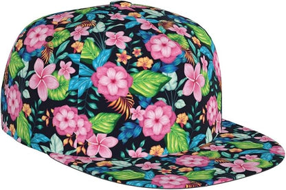 Floral Hawaiian Baseball Hat Adjustable Tropical Flower Snapback Hats Baseball Caps for Women Men