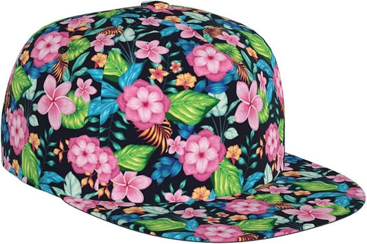 Floral Hawaiian Baseball Hat Adjustable Tropical Flower Snapback Hats Baseball Caps for Women Men