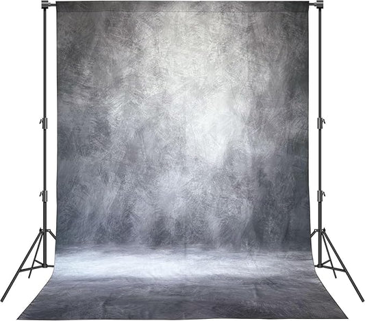 Abstract Professional Photography Backdrop for Portrait Photo Props Booth Background Photoshoot Studio with Polyester Fabric Roller Pocket on Top (6x8ft,Grey,No Stand)