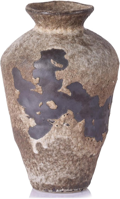 Wabi Sabi Decor Rusty Vintage Vase - 8.7" Tall Rustic Farmhouse Wabi Sabi Vase for Centerpiece, Textured Pottery Flower Vases for Home Decorative, Table, Living Room, Bedroom, Bathroom, Kitchen