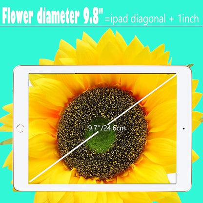 Artificial Flower 6pcs 10''W Big Size Silk Sunflower Heads Real Looking Fake Sunflower for Hat Trim Cake Flower Home Décor Flower Wall Wreath Wedding Baby Shower Photography Props(Yellow)