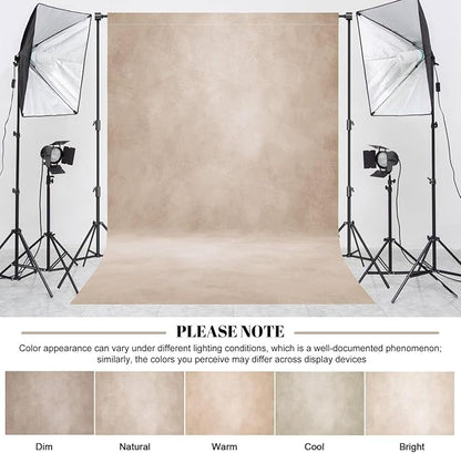 Abstract Professional Photography Backdrop for Portrait Photo Props Booth Background Photoshoot Studio with Polyester Fabric Roller Pocket on Top (8x12ft,Light Beige,No Stand)