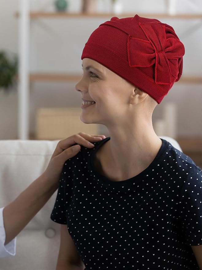 JenPen 6 Pcs Chemo Headwear for Women Stretchy Soft Turbans for Cancer Solid Beanie Flower Chemo Caps for Hair Loss