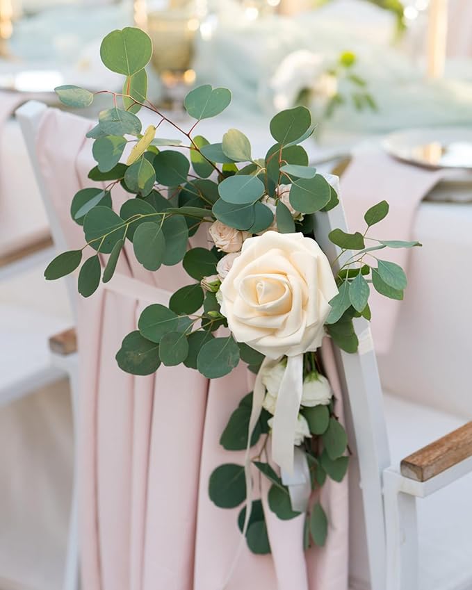 Artificial Flowers Realistic Roses, Real Looking Fake Roses with Stem for DIY Wedding Bouquets Centerpieces Bridal Shower Party Home Romantic Decorations (White/Cream/Light Pink, Regular 3" - 200pcs)