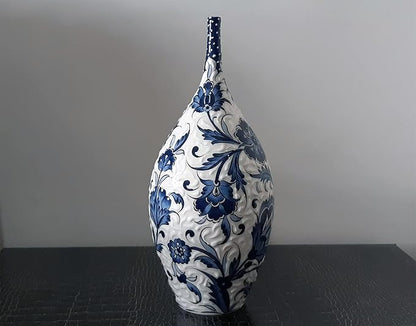 Handmade Ceramic Teardrop Vase, 12 inches