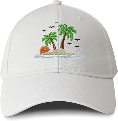 Hepandy Embroidered Palm Tree Hats