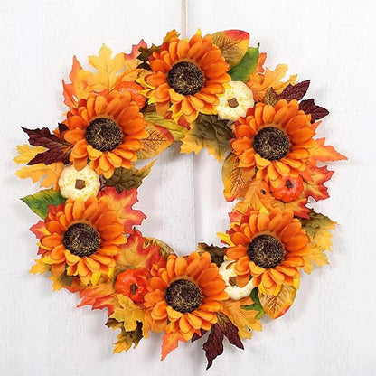 20 PCS Fake Silk Sunflowers Artificial Flower with Stems for Home Wedding Party Centerpieces Decoration Bridal Bouquets Tables Floral Arrangements Wreath DIY Art Crafts Decor (Orange)