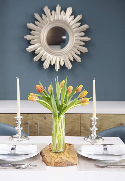 KaBloom Flowers - Mother's Day Collection - Bouquet of Fresh Orange Tulips with Vase| Fresh For Delivery Prime.Gift for Birthday, Thank You, Valentine, Mother’s Day Fresh Flowers