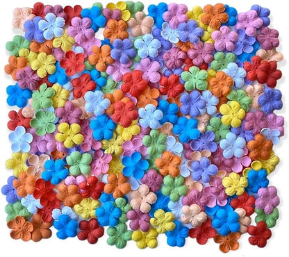 200 Pcs Handmade Mulberry Paper Stephania Venosa Flowers Petals 15x15 mm Scrapbooking Wedding DIY Craft Supplies Card Artificial Flowers (Mixed 10 Colors)