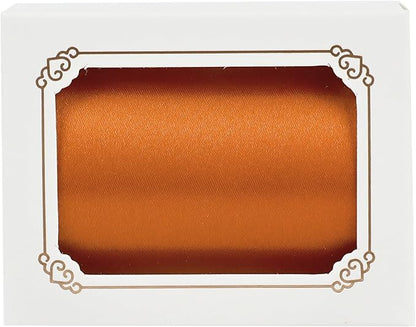 MEEDEE Orange Satin 3 Inch Ribbon Lux Double Faced Satin Ribbon Autumn Colored Wide Fall Ribbons by 10 Yards Orange Ribbons for Christmas Tree, Weddings, Flower Bouquet, Wreath Bow Making