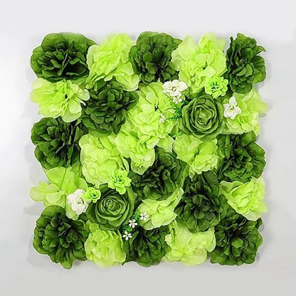 Flower Wall Backdrop, 12PCS 10.6"-15.7" Artificial Flower Wall Panel with Various Styles, 3D Floral Wall Decor for Wedding Photo Background Festive Party Home Decoration (L015, 15 * 15in)