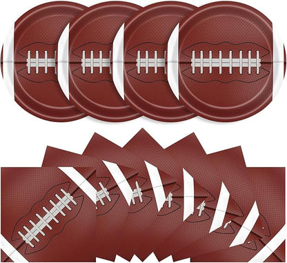40 Pcs Football Plates and Napkins Party Supplies, 20 9" Disposable Paper Plates and Napkins, Modern Football Theme Tableware Set for Kids Birthday Party, Baby Shower, Serves 20