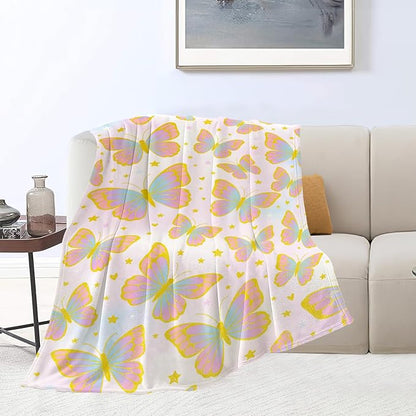 Butterfly Blanket for Women Butterflies Throw Blanket Soft Cozy Fleece Fuzzy Stuffed Plush Flannel Animal Gifts for Girls Kids Adults 40''x50''