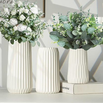 120 Pcs 6 Kinds Mixed Eucalyptus Leaves Stems Bulk Artificial Silver Dollar Leaves Picks Dried Eucalyptus Bundle Faux Spray for Wedding Vase Bouquet Decor (Eucalyptus Leaves Stems-120)