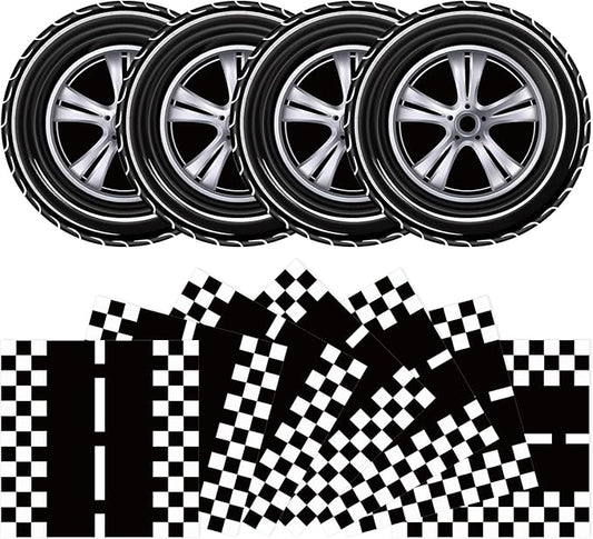 40 Pcs Race Car Plates and Napkins Party Supplies, Race Car Birthday Party Decorations Tableware Set Disposable Paper Plates and Napkins For Kids Boys Birthday Baby Shower Serves 20