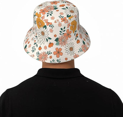 Rustic Autumn Cows and Pumpkins Bucket Hat Novelty Sun Hats Trendy Fisherman Cap for Men and Women