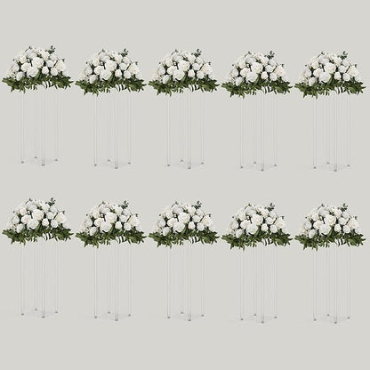 TEKXYZ Acrylic Centerpiece, 10 Pcs 23.6 Inch Tall Flower Stand, Column Wedding Centerpieces, Flower Stand for Wedding Event Party Props, Home Decor, Table