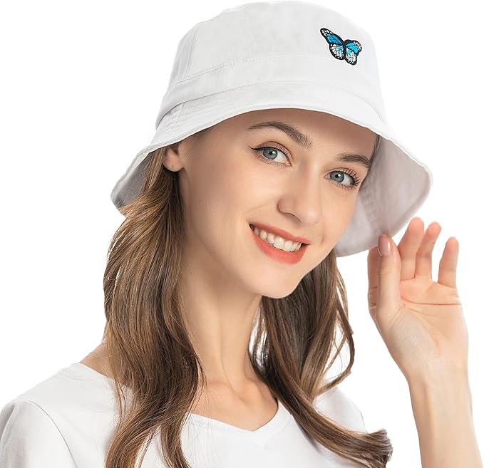 ZLYC Unisex Fashion Embroidered Bucket Hat Summer Fisherman Cap for Men Women