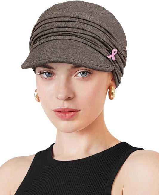 Chemo Headwear Viscose Newsboy Cap for Women Fall and Winter Hats