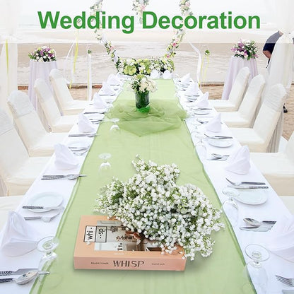 12 Pack Real Touch Artificial Baby's Breath Flowers - 21" Bendable Stems for Wedding Bouquets, Home Centerpieces & Outdoor Decor (Waterproof, Dustproof, White)