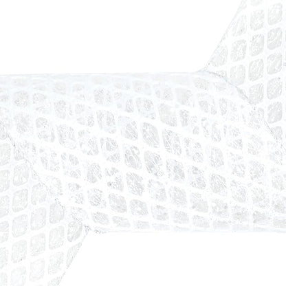 VATIN 6" White Christmas Ribbon, White Glitter Mesh Diamond Web Sequin Dots Wired Christmas Ribbon for Gift Wrapping Bow Making Wreath Supply-10 Yards